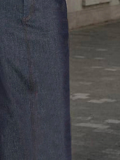 Loose No Belt Pockets Solid Color Skirts Bottoms