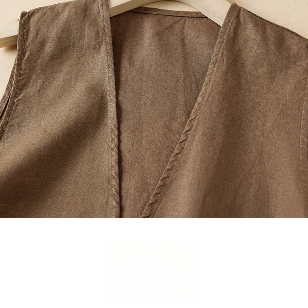 Crosa - Solid Color Sleeveless Vest – Minimalist Summer Layer