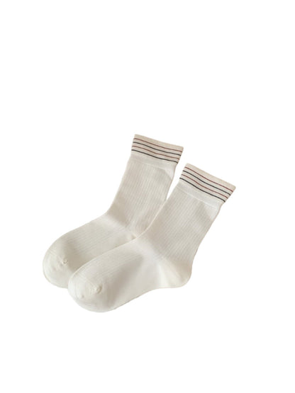 Rufia - Striped Ribbed Mid-Calf Capsule Socks