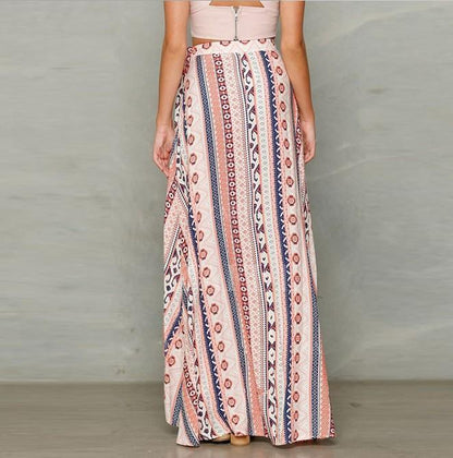 New Bohemia Printing Chiffon Split-Side Cover-Up Beach Skirt