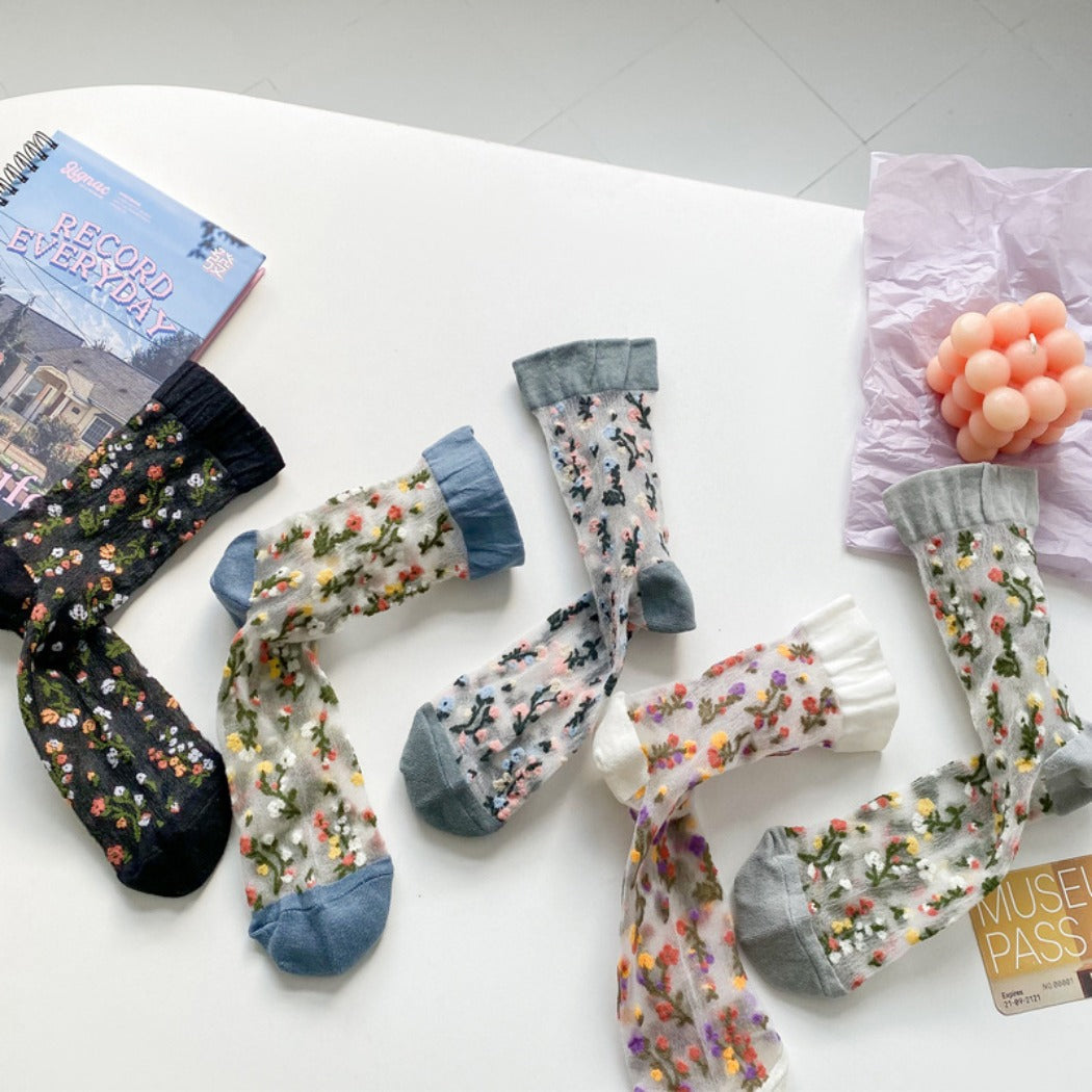 Rufia - Vintage Floral Crew Socks