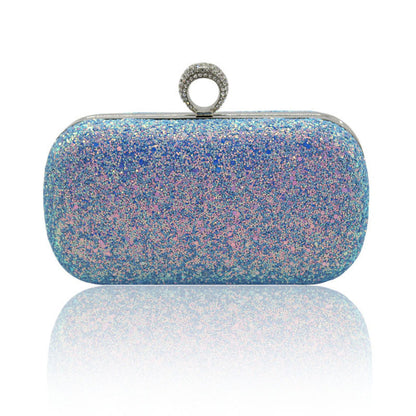 Sequin Evening Clutch Bag with Ring Handle