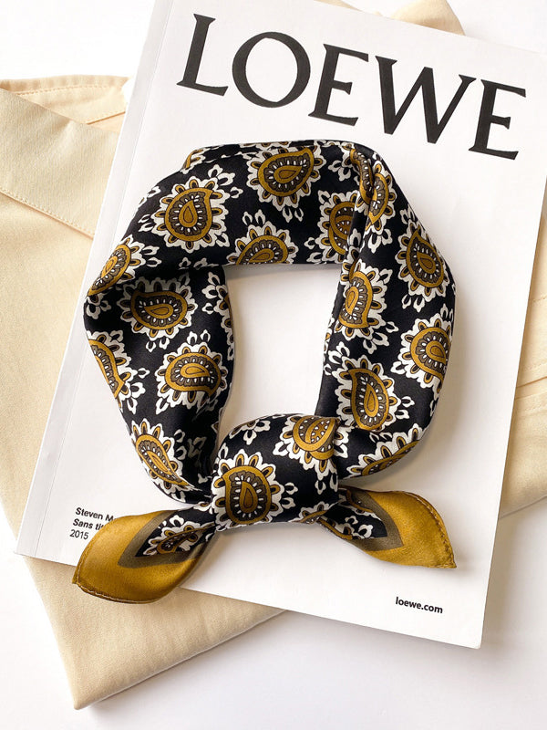 Leisure Fashion Square Flower Print Scarf