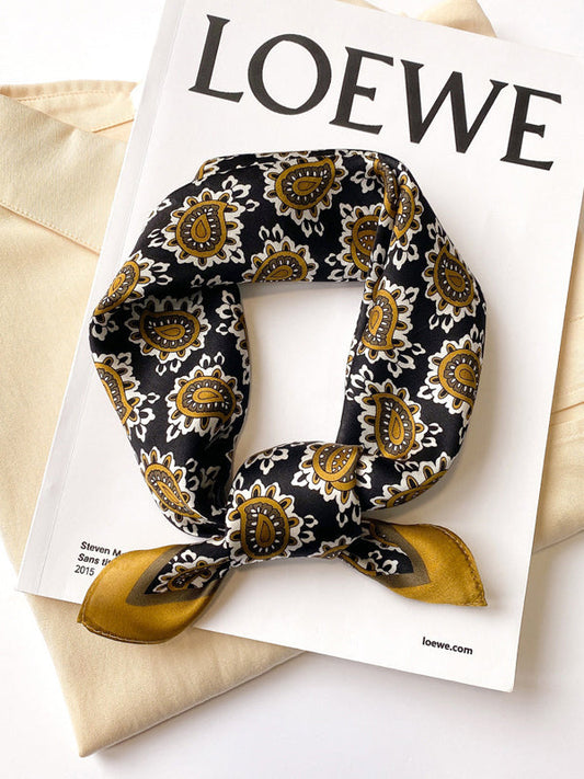 Leisure Fashion Square Flower Print Scarf