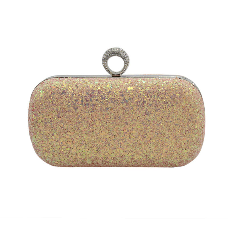 Sequin Evening Clutch Bag with Ring Handle