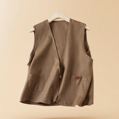 Crosa - Solid Color Sleeveless Vest – Minimalist Summer Layer