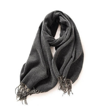 Solid Color Double-Side Imitation Cashmere Winter Warm Shawl Scarf