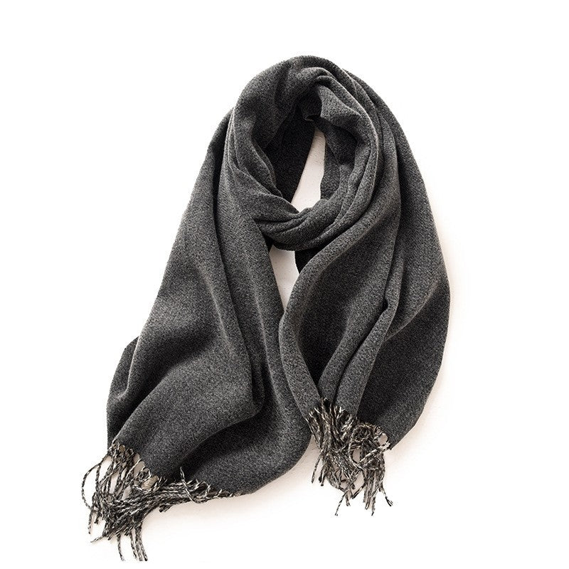 Solid Color Double-Side Imitation Cashmere Winter Warm Shawl Scarf