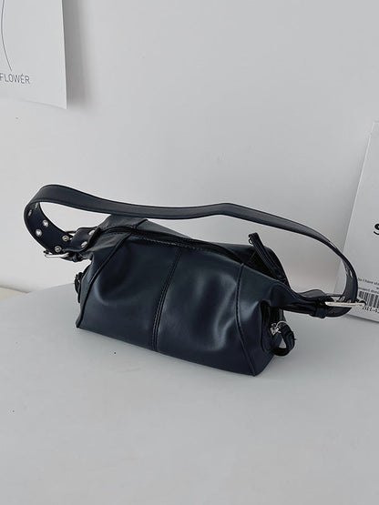 Buckle Solid Color Zipper Armpit Bags