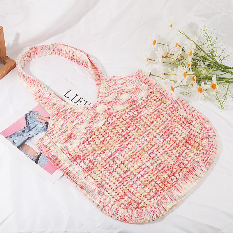 Crochet Tote Bag Hollow Mesh Shoulder Bag