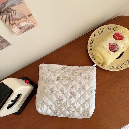Cosbai - Quilted Pink Makeup Bag