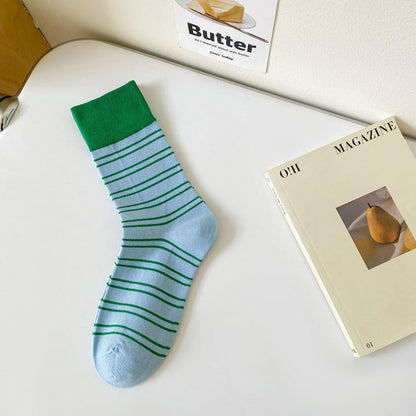Rufia - Contrast Stripe Mid-Calf Socks