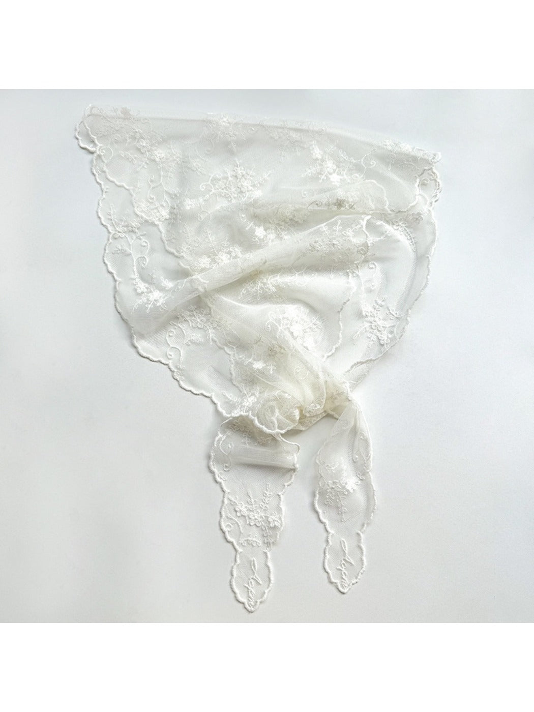 Scarvii - Sweet Lace Sheer Triangle Scarf - Feminine &amp; Delicate