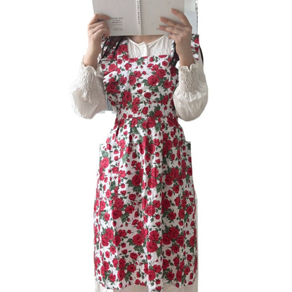 Apros - Floral Ruffle Apron - Sweet &amp; Stylish