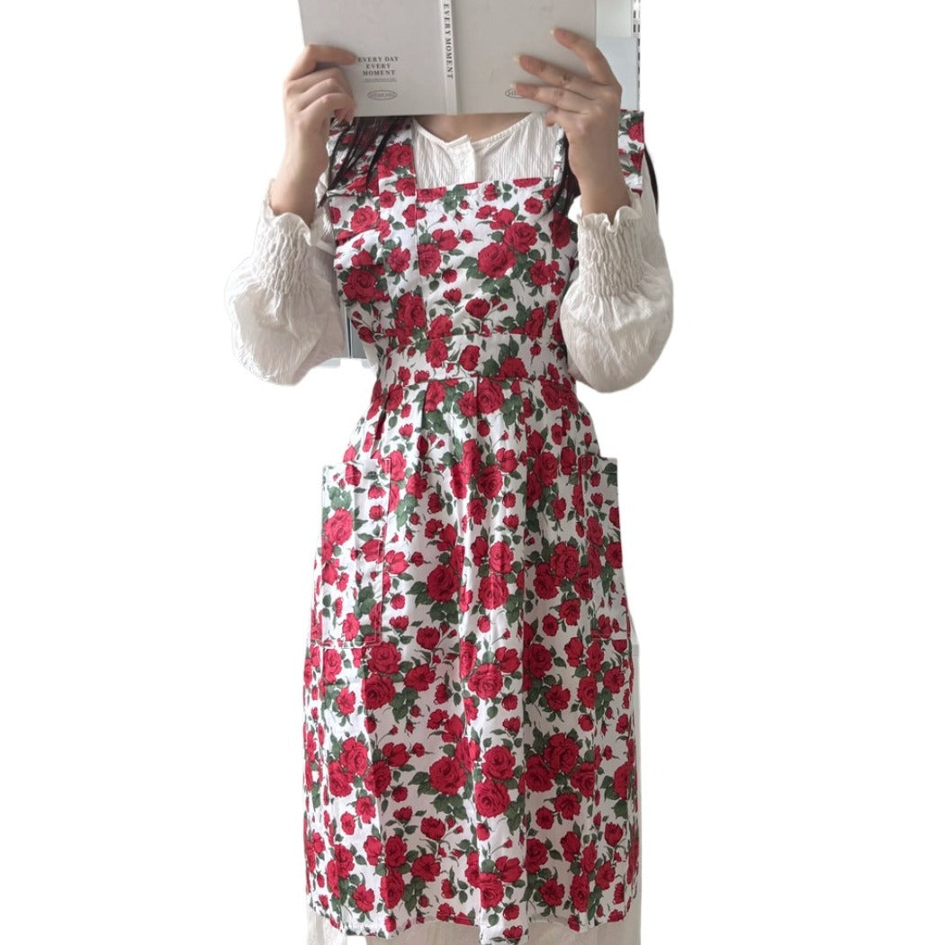 Apros - Floral Ruffle Apron - Sweet &amp; Stylish