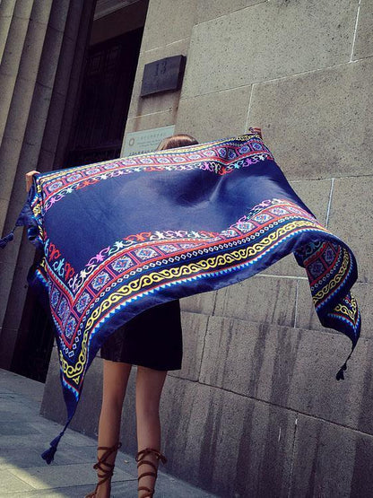 General-Purpose Bohemia Tasseled Scarf&Cap