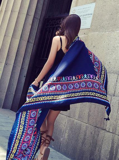 General-Purpose Bohemia Tasseled Scarf&Cap