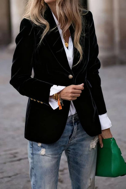 Vintage Velvet Slim-Fit Blazer