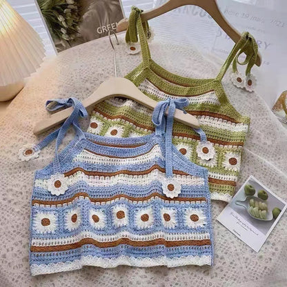 Crosa - Daisy Embroidered Knit Tank Top