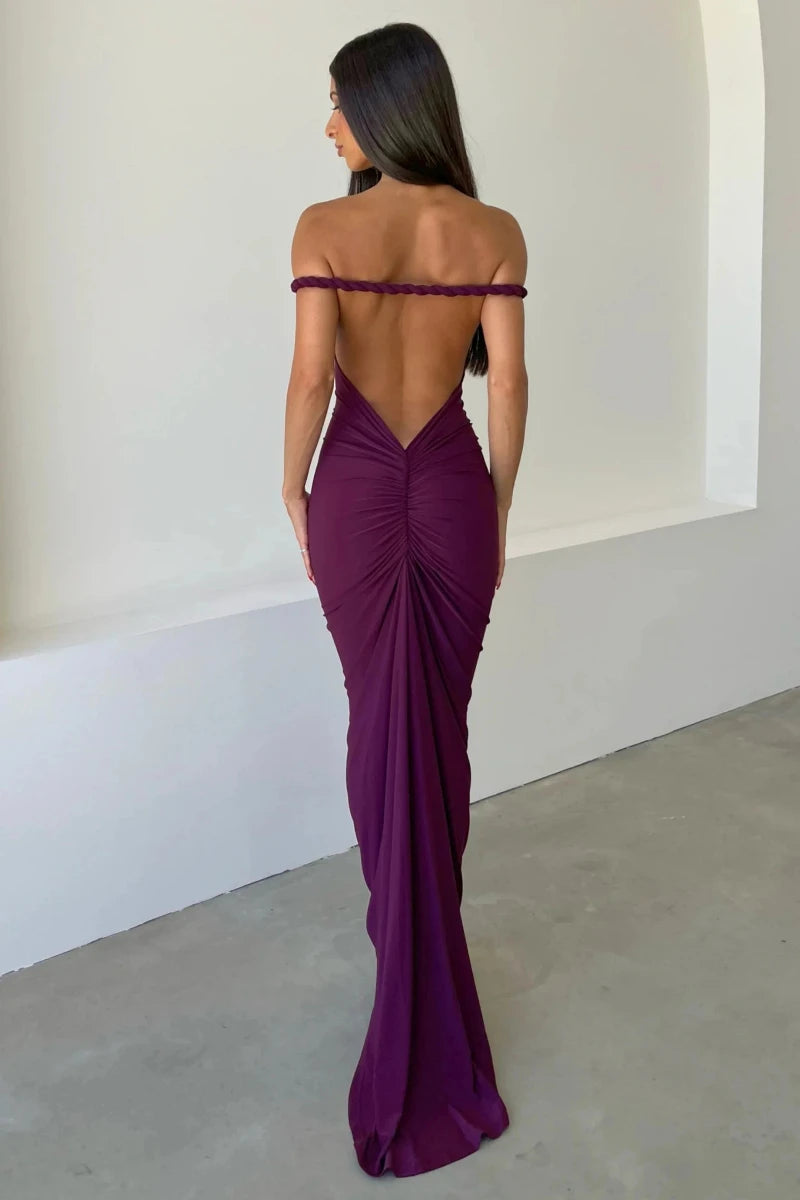 Convertible Stretch Gown With Multiple Necklines
