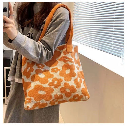 Crochet Tote Bag Flower Bag Large Capacity Tote Bag