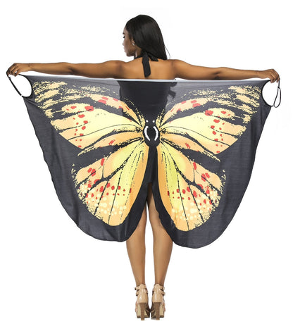New Sexy Shawl Sling Print Cover Up Dress