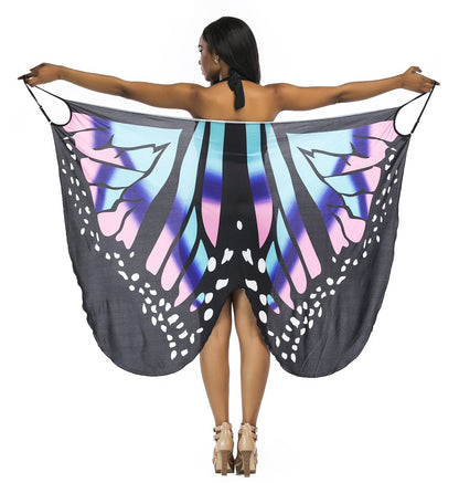 New Sexy Shawl Sling Print Cover Up Dress