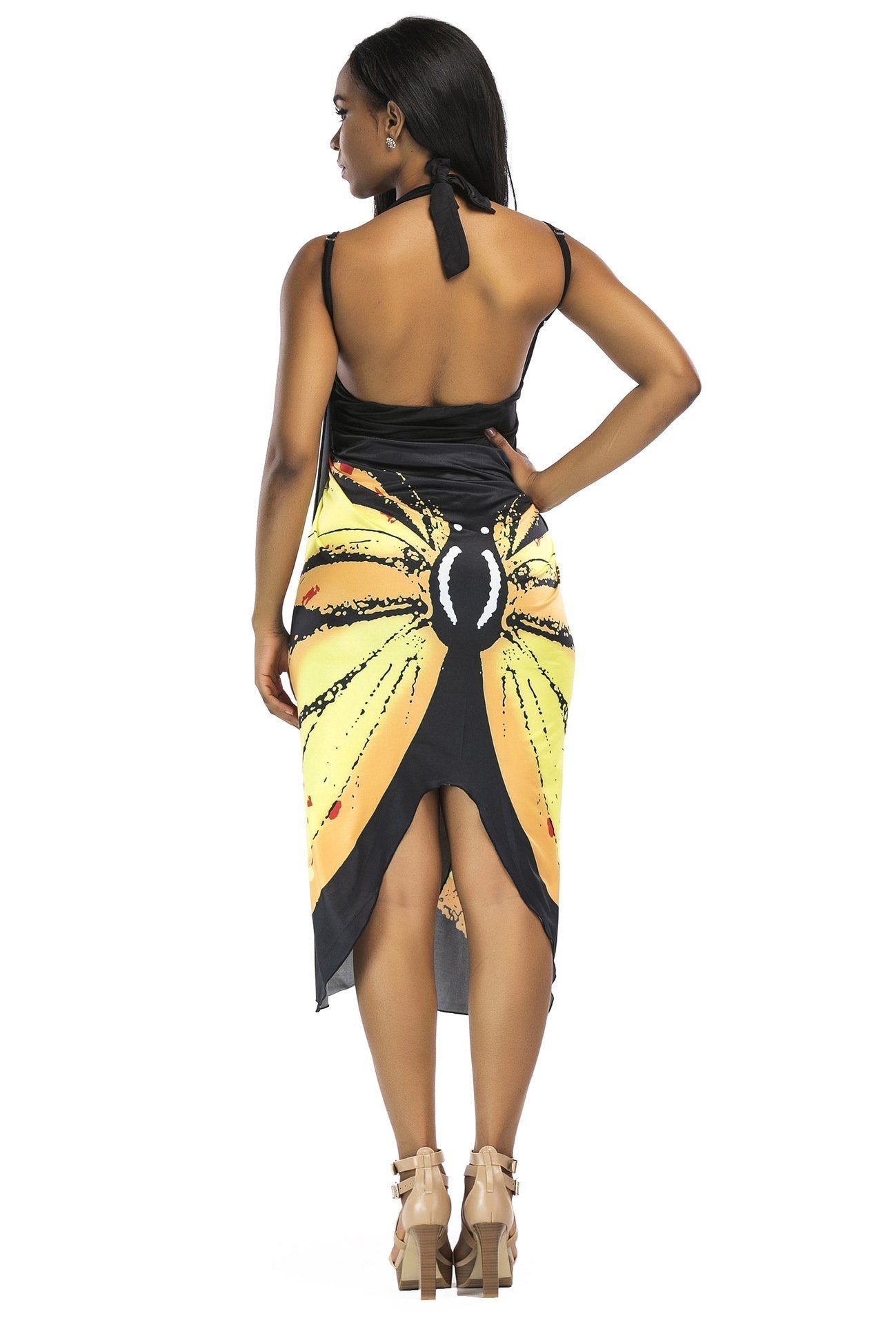 New Sexy Shawl Sling Print Cover Up Dress