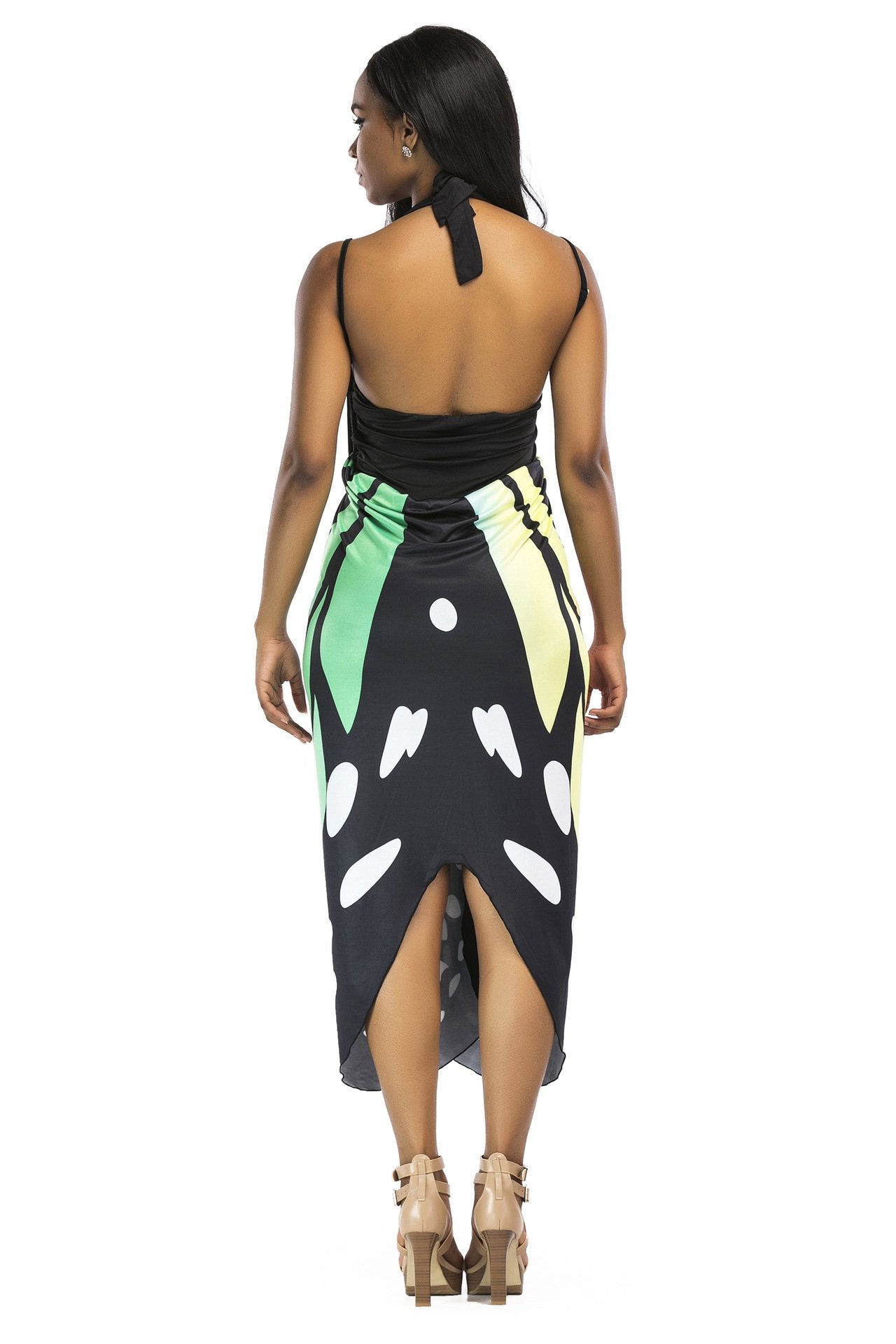 New Sexy Shawl Sling Print Cover Up Dress