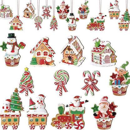 24 Wooden Christmas Ornaments