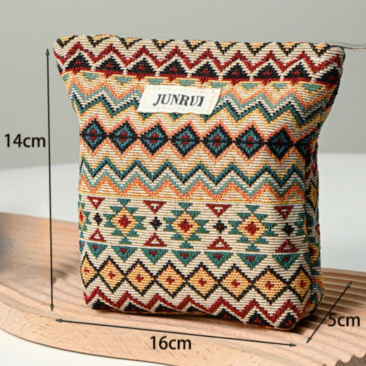 Cosbai - Boho Chic Clutch Makeup Bag With Zipper