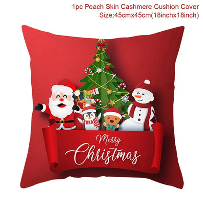 45Cm Christmas Cushion Cover Navidad Merry Christmas Decorations For Home 2023 Xmas Noel Cristmas Ornaments New Year Gifts 2024