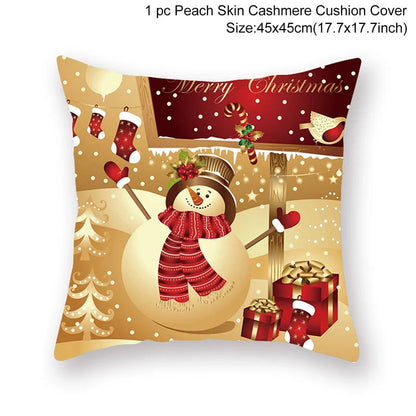 45Cm Christmas Cushion Cover Navidad Merry Christmas Decorations For Home 2023 Xmas Noel Cristmas Ornaments New Year Gifts 2024
