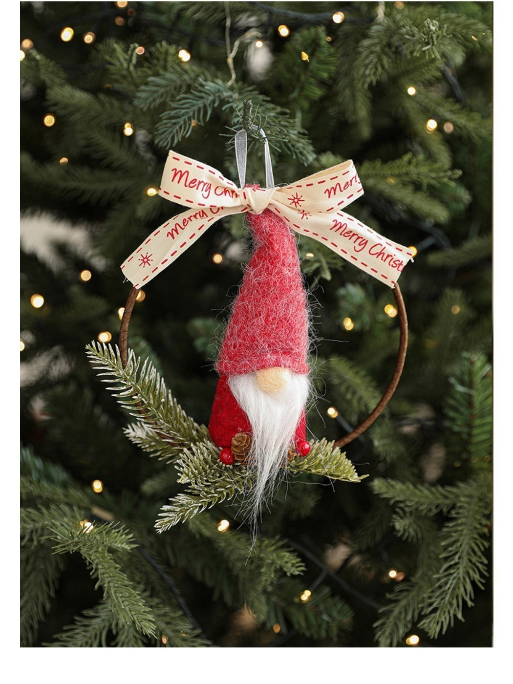 Xris - Classic Red Felt Christmas Tree Decor Hanging Ornaments