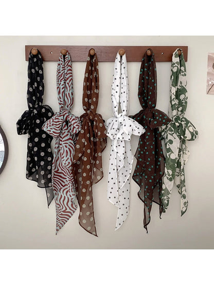 Haila - Vintage Classic Spot Print Long Scarf Headband