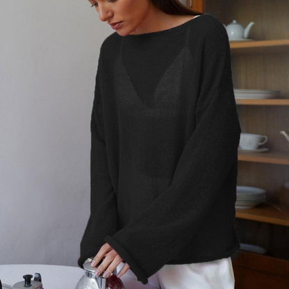 Sheer Knit Bell Sleeve T-Shirt