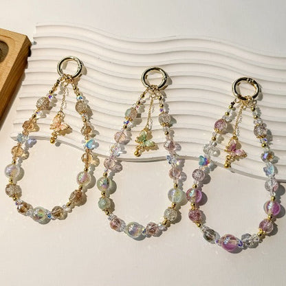 Chic Butterfly Crystal Beaded Charms Keychain