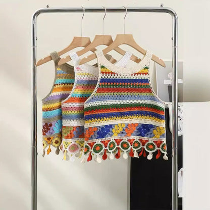Vesty - Boho Colorblock Knit Vest- Comfortable &amp; Fit