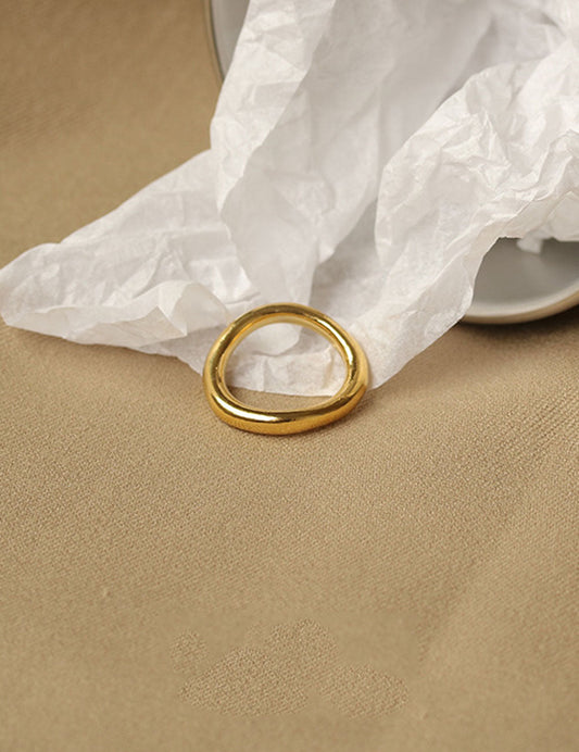 Retro Gold Round Band Ring