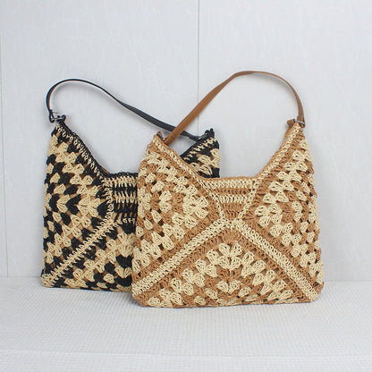 Crochet Granny Square Bag High Capacity Woven Bag