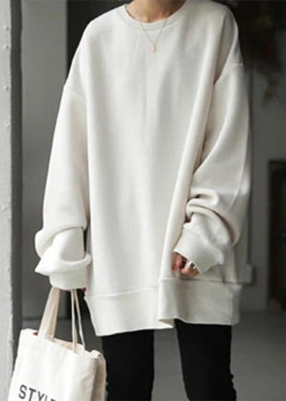 Round Neck Loose Fit Pullover In Soft Fabric