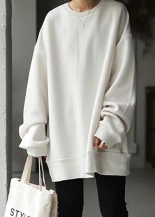 Round Neck Loose Fit Pullover In Soft Fabric