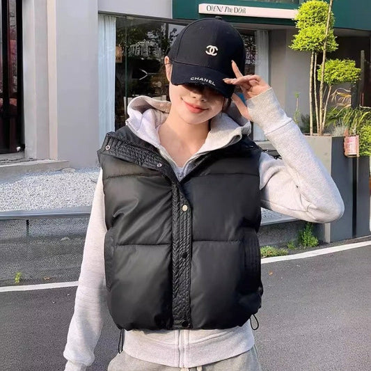 Collar Solid Color Vest Outerwear