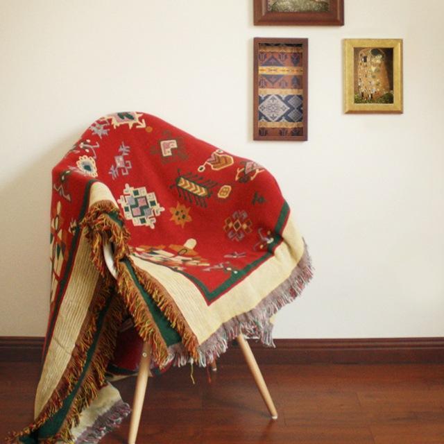 Bohemian Cotton Multi-Functional Sofa Blanket Tapestry