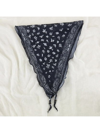 Scarvii - Vintage-inspired Diamond-cut Headscarf with Floral patterns