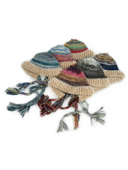 Haila - Colorful Stripes Knitted Beanie with Earflaps