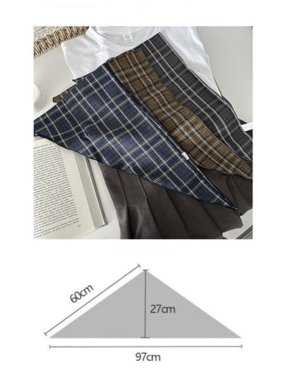 Scarvii - Retro Plaid Triangle Scarf