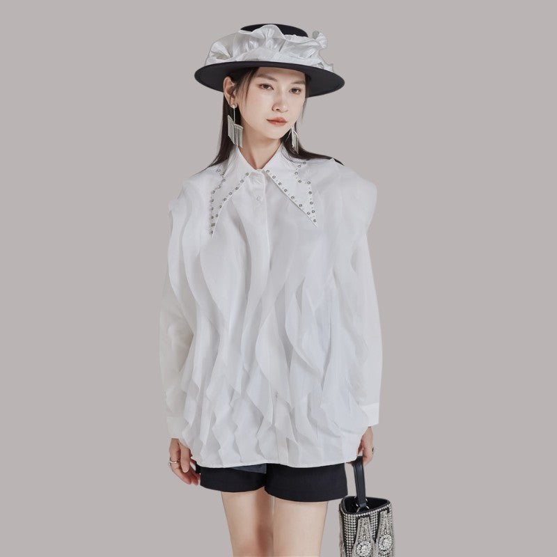 Rhinestone Collar Shirt