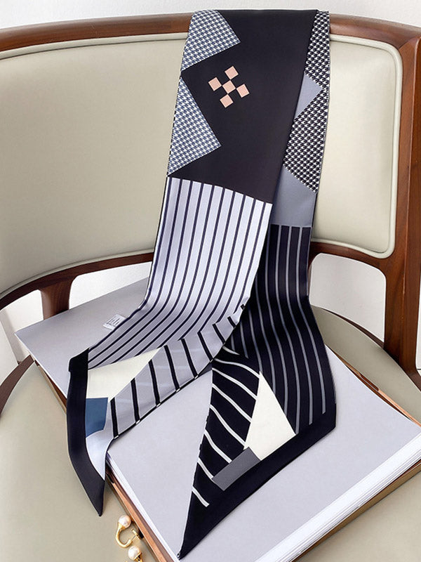 Urban Silk Imitation Striped Printed Scarf