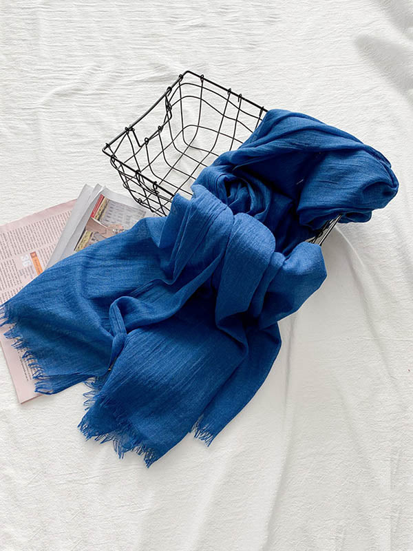 Casual Simple Ramie Cotton 14 Colors Scarf